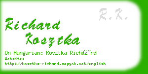 richard kosztka business card